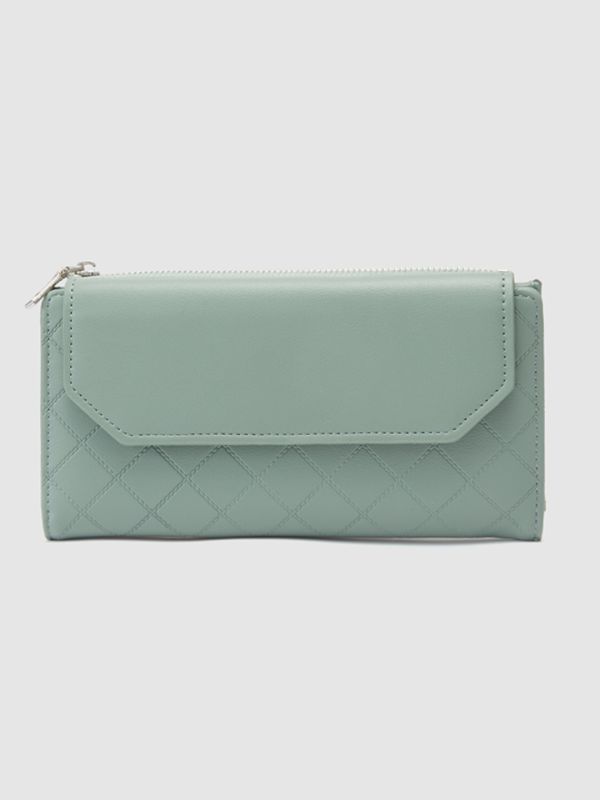 Globus Women Mint Green Textured Envelope Wallet