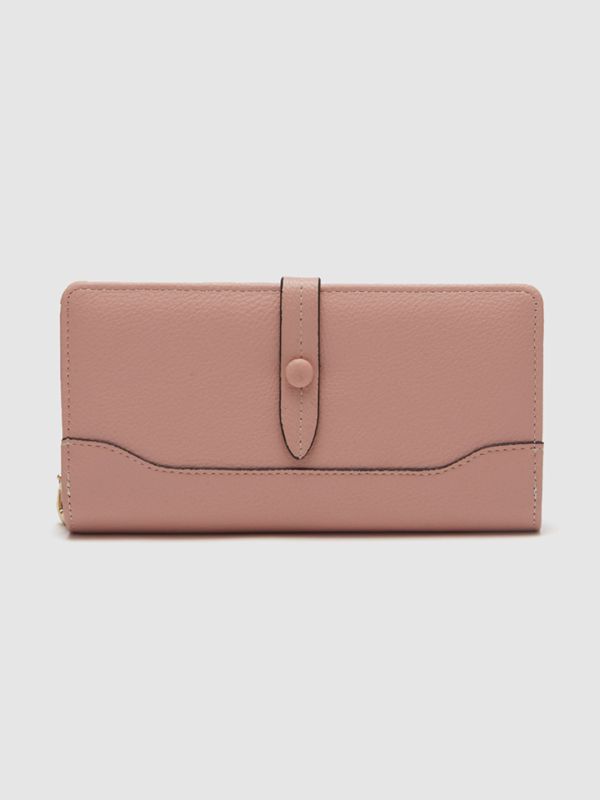 Globus Women Nude Textured Zip Around Wallet