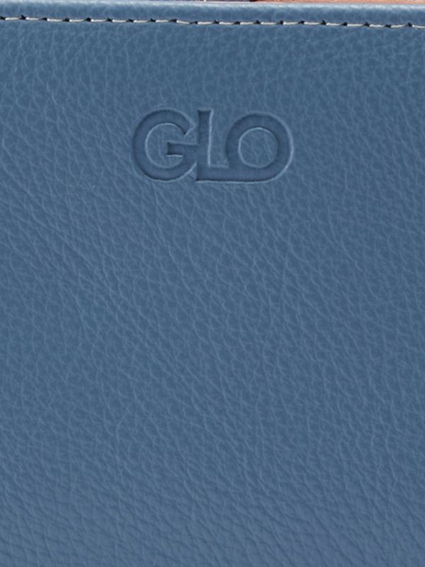 Globus Women Blueish Grey Textured Zip Around Wallet Button Closure Wallet