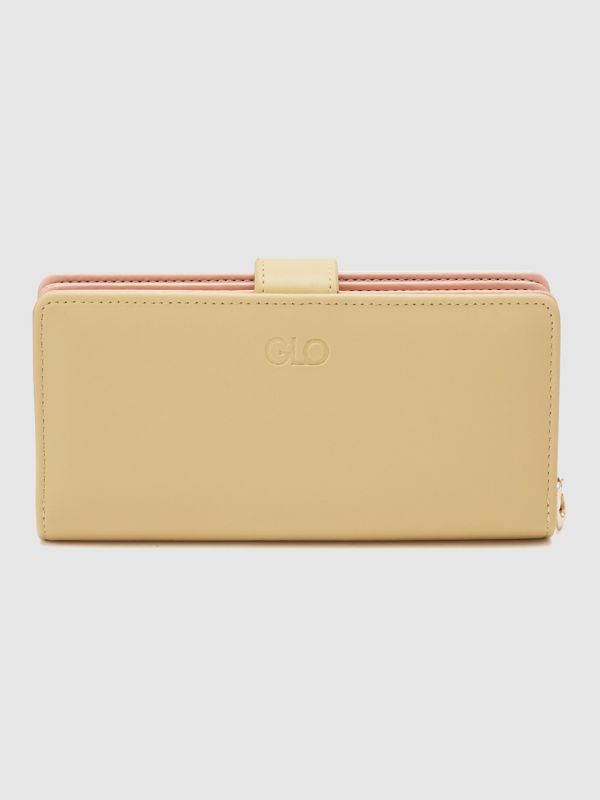 Globus Women Mustard Colourblocked Zip Around Wallet