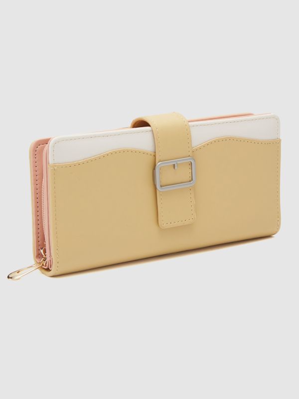 Globus Women Mustard Colourblocked Zip Around Wallet