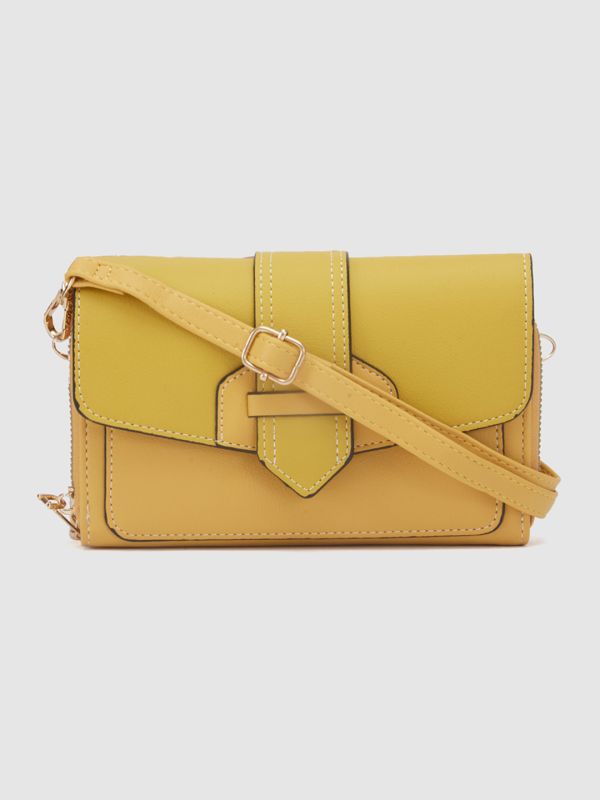 Globus Women Mustard Solid Envelope Wallet