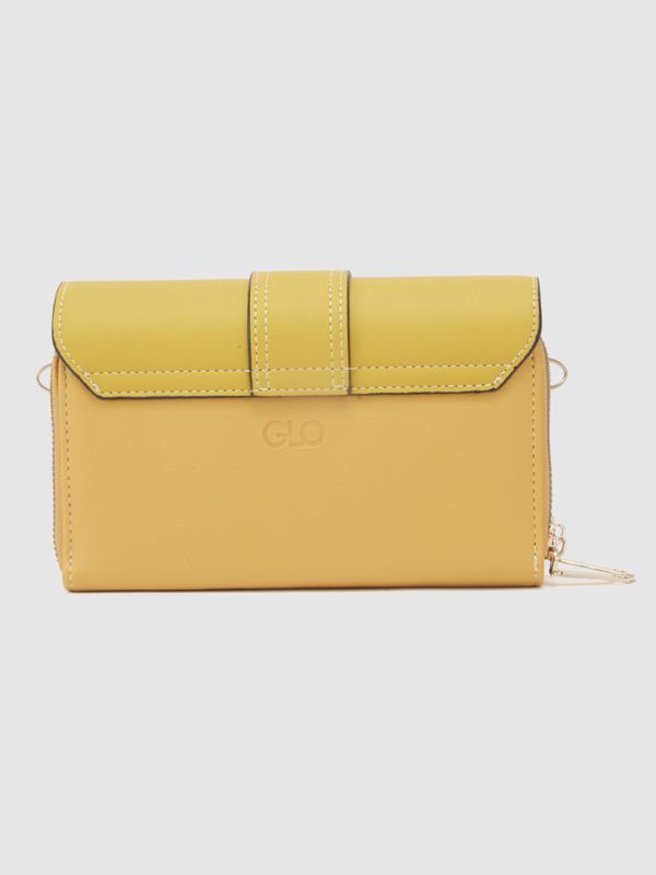 Globus Women Mustard Solid Envelope Wallet