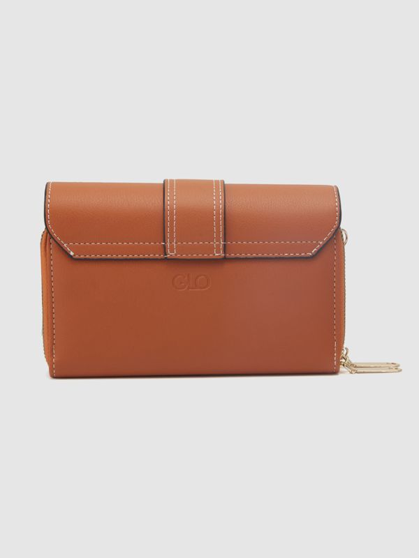 Globus Women Orange Solid Envelope Wallet