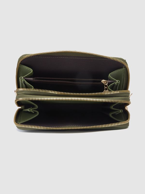 Globus Women Olive Solid Envelope Wallet