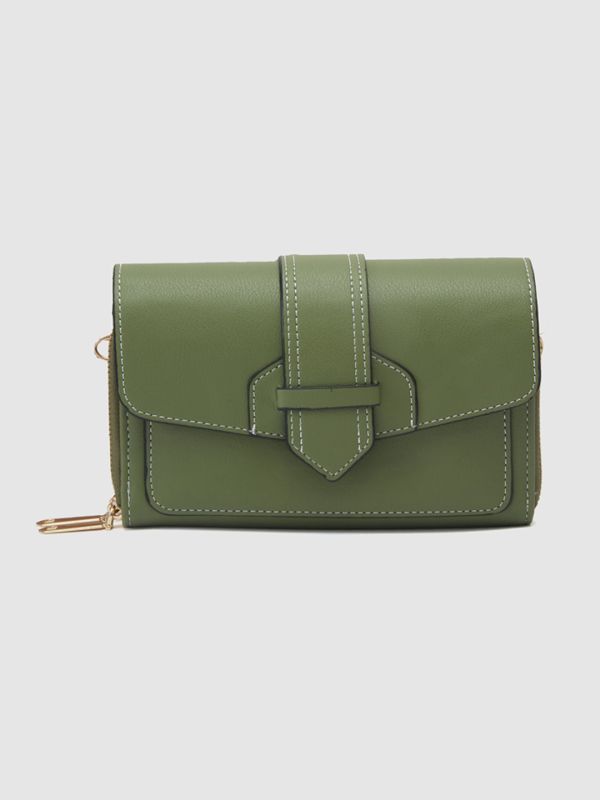 Globus Women Olive Solid Envelope Wallet