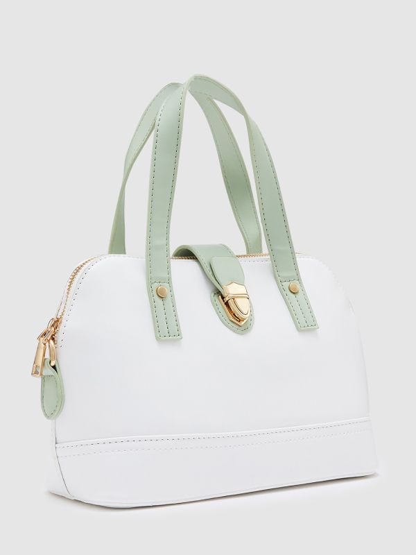 Globus Women Mint Green Colourblocked Casual Sling Bag