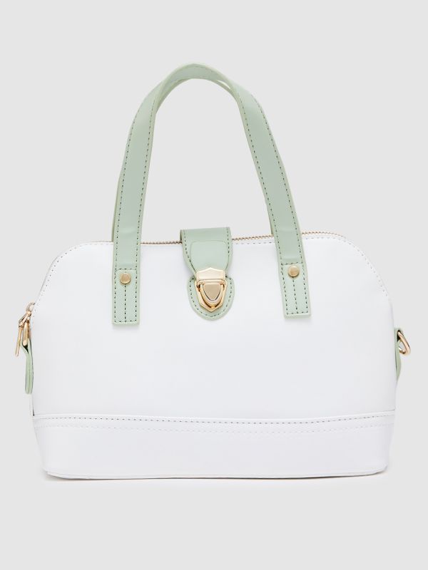 Globus Women Mint Green Colourblocked Casual Sling Bag