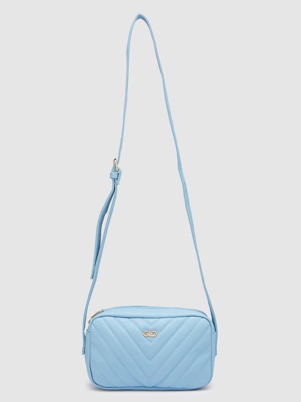 Globus Women Iceberg Blue Textured Casual Sling Bag