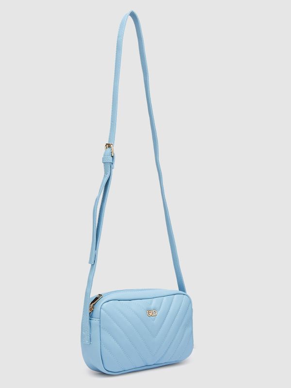 Globus Women Iceberg Blue Textured Casual Sling Bag