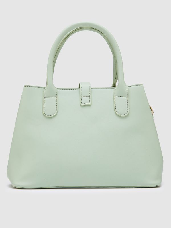 Globus Women Mint Green Textured Casual Handheld Bag