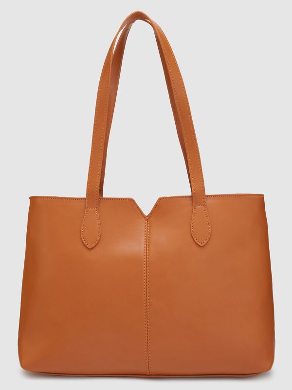 Globus Women Tan Solid Casual Tote Bag