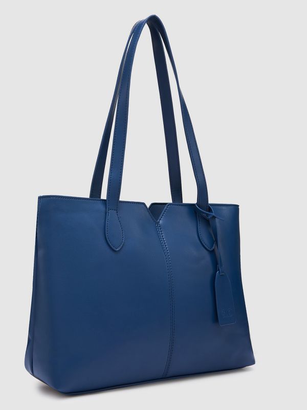 Globus Women Navy Solid Casual Tote Bag