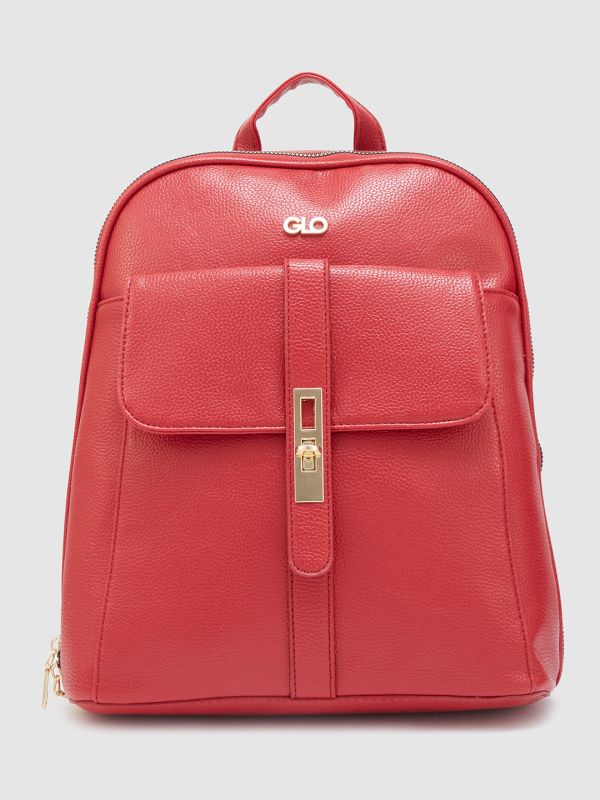 Globus Women Red Solid Smart Casual Backpack