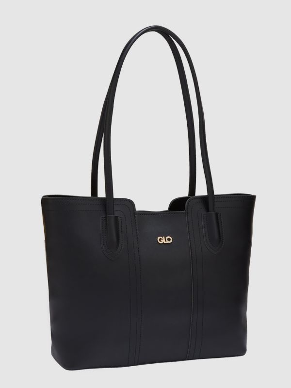 Globus Women Black Solid Casual Tote Bag