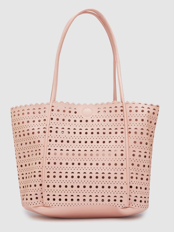 Globus Women Nude Self Design Casual Tote Bag