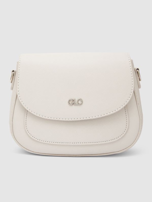 Globus Women Ivory Solid Vegan Leather Sling Bag