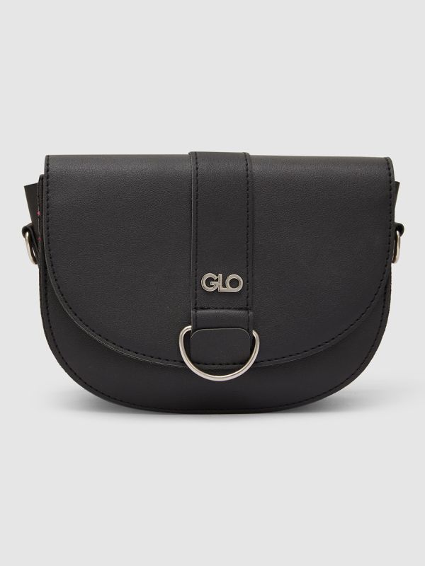 Globus Women Black Solid Vegan Leather Sling Bag