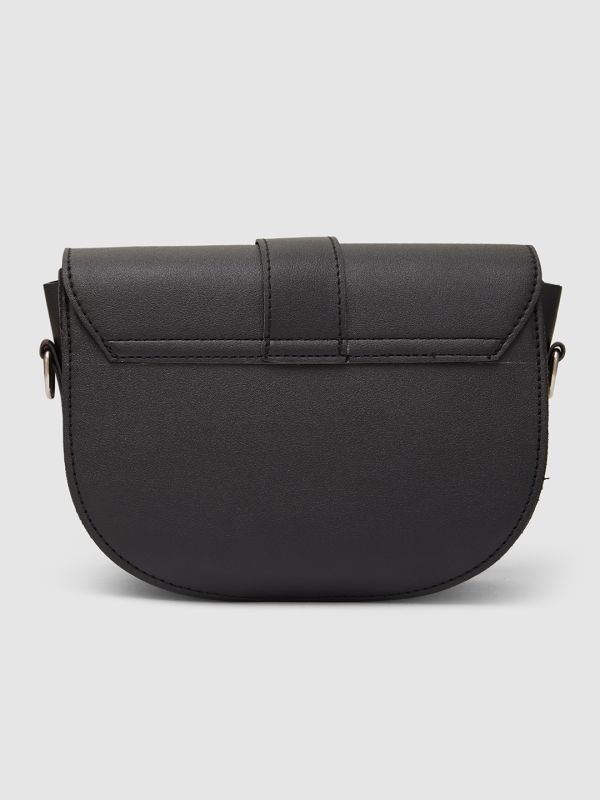 Globus Women Black Solid Vegan Leather Sling Bag