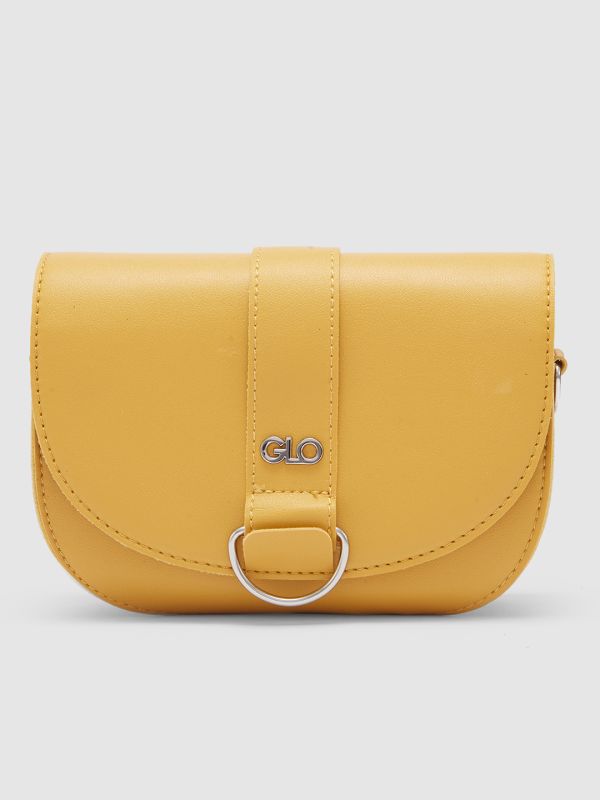 Globus Women Mustard Solid Vegan Leather Sling Bag