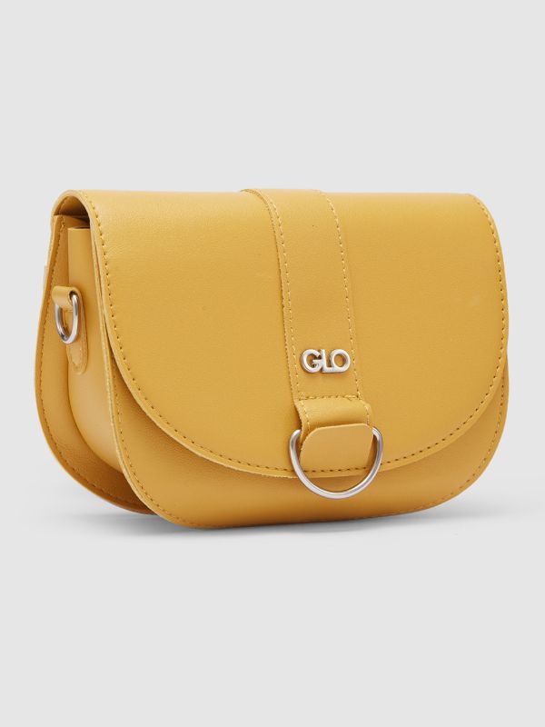 Globus Women Mustard Solid Vegan Leather Sling Bag