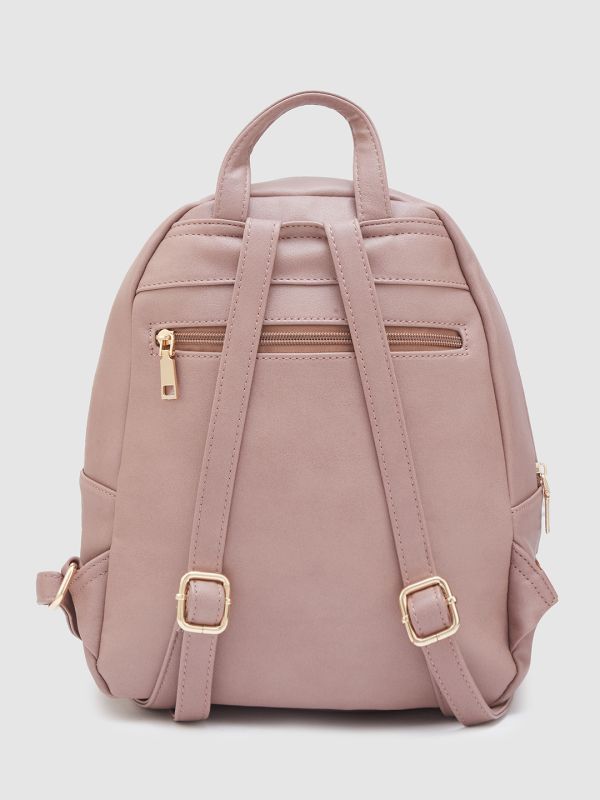 Globus Women Taupe Solid Smart Casual Backpack