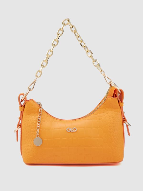 Globus Women Orange Textured Party Sling Bag