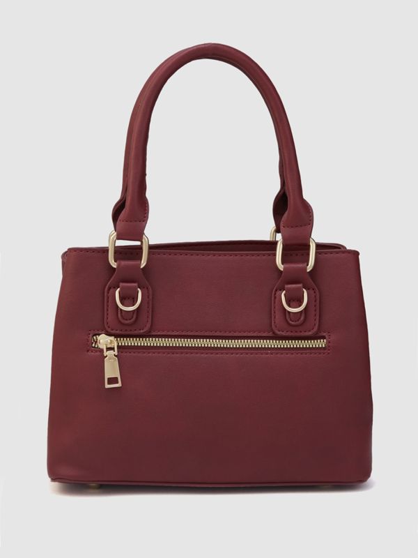 Globus Women Maroon Solid Casual Handheld Bag