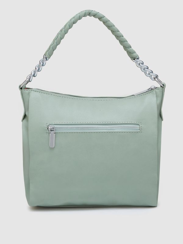 Globus Women Mint Green Solid Casual Hobo Bag