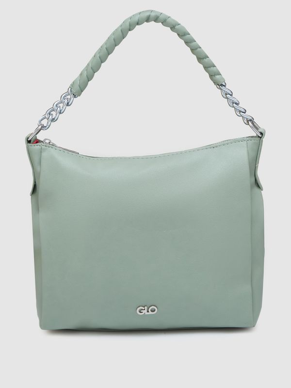 Globus Women Mint Green Solid Casual Hobo Bag