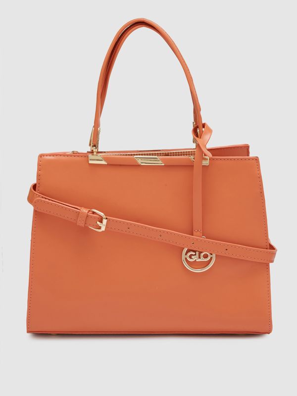 Globus Women Orange Solid Casual Handheld Bag