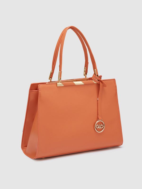 Globus Women Orange Solid Casual Handheld Bag