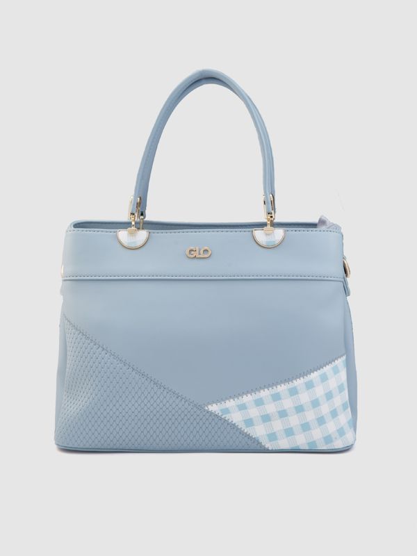 Globus Women Blueish Grey Colourblocked Casual Handheld Bag