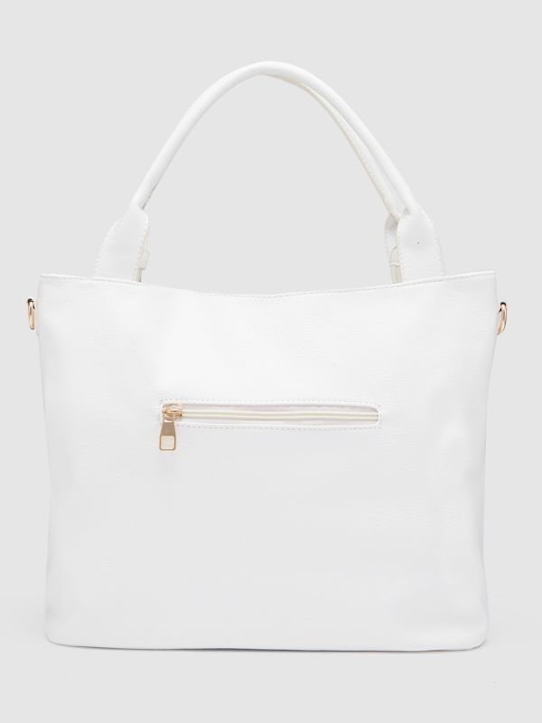 Globus Women White Solid Vegan Leather Hobo Bag