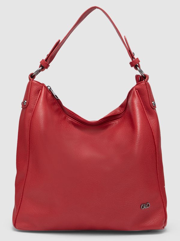 Globus Women Red Textured Vegan Leather Hobo Bag