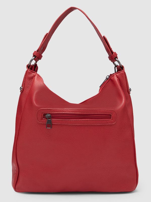 Globus Women Red Textured Vegan Leather Hobo Bag