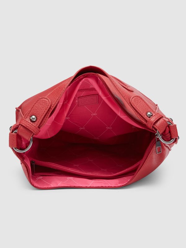 Globus Women Red Textured Vegan Leather Hobo Bag