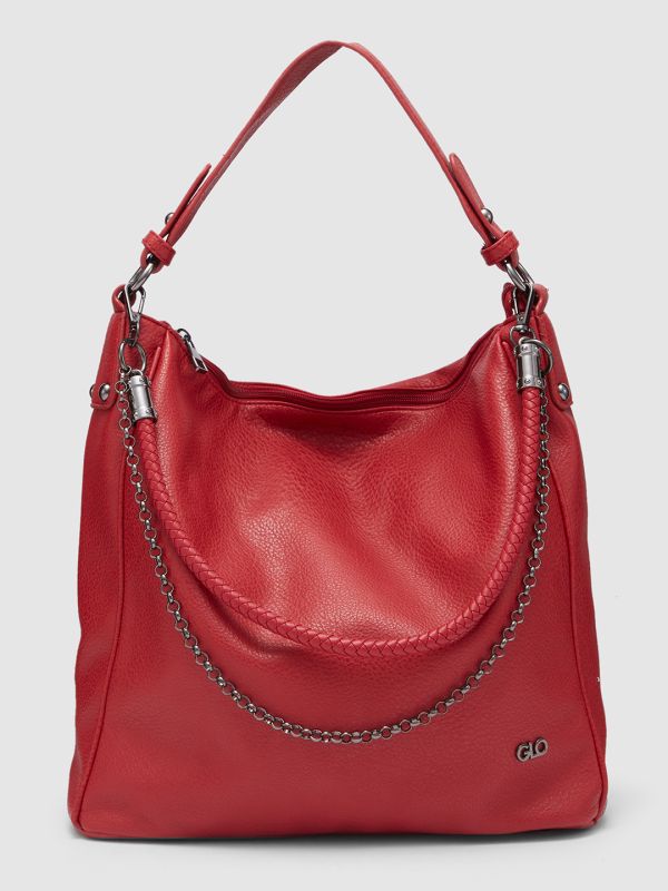 Globus Women Red Textured Vegan Leather Hobo Bag