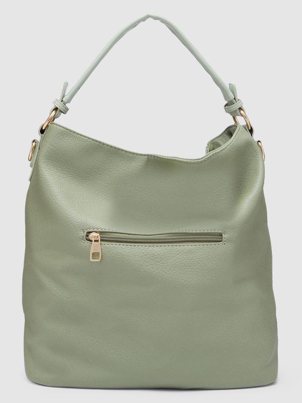 Globus Women Green Textured Vegan Leather Hobo Bag