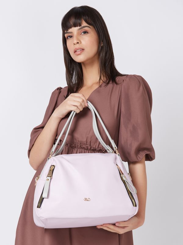 Globus Women Lavender Solid Vegan Leather Hobo Bag