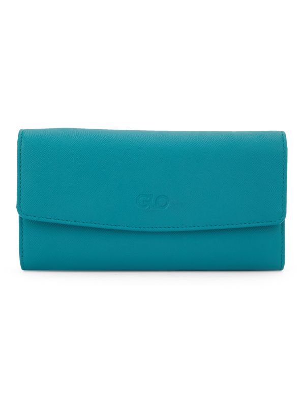 Globus Women Emerald Green Vegan Leather Textured Envelope Wallet With Multiple Card Slots