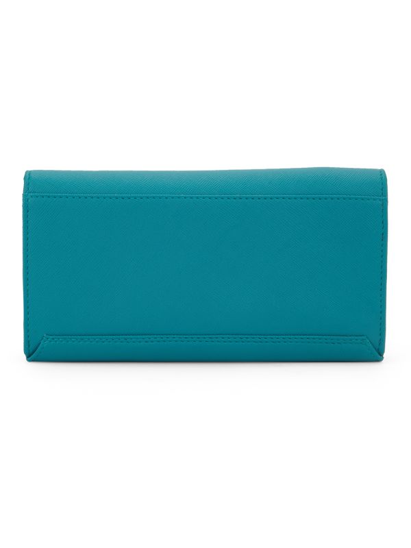 Globus Women Emerald Green Vegan Leather Textured Envelope Wallet With Multiple Card Slots