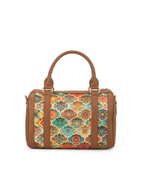 Globus Women Multi Yellow Floral Ethnic Motifs Printed Handheld Bag With Detachable Strap