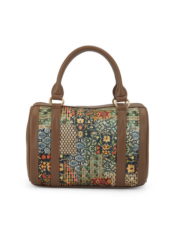 Globus Women Multi Green Ethnic Motifs Printed Handheld Bag With Detachable Strap