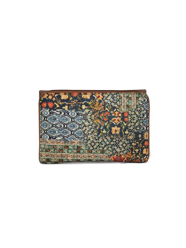 Globus Women Multi Green Ethnic Motifs Printed Envelope Wallet With Wrist Strap