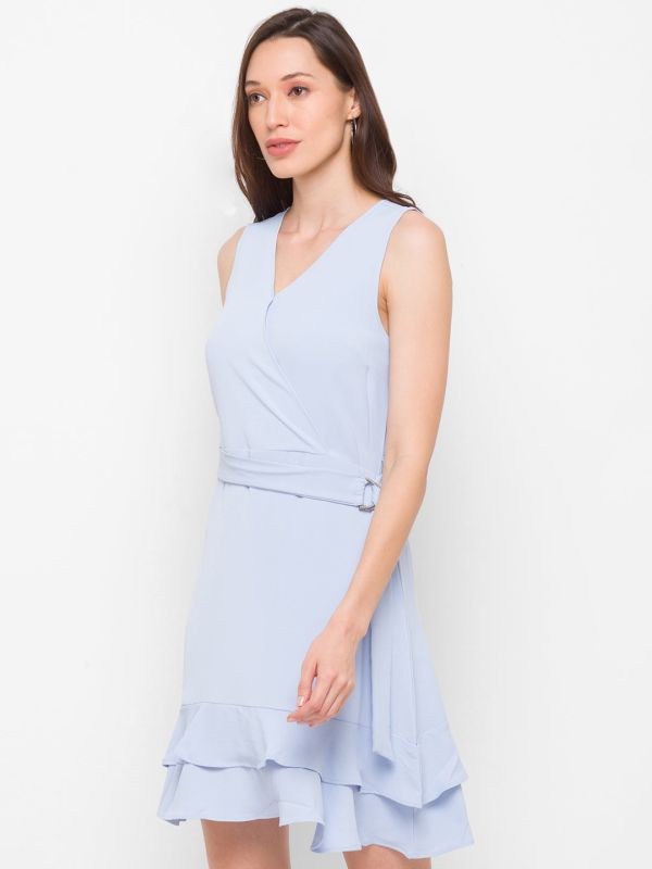 Globus Solid Blue Dress