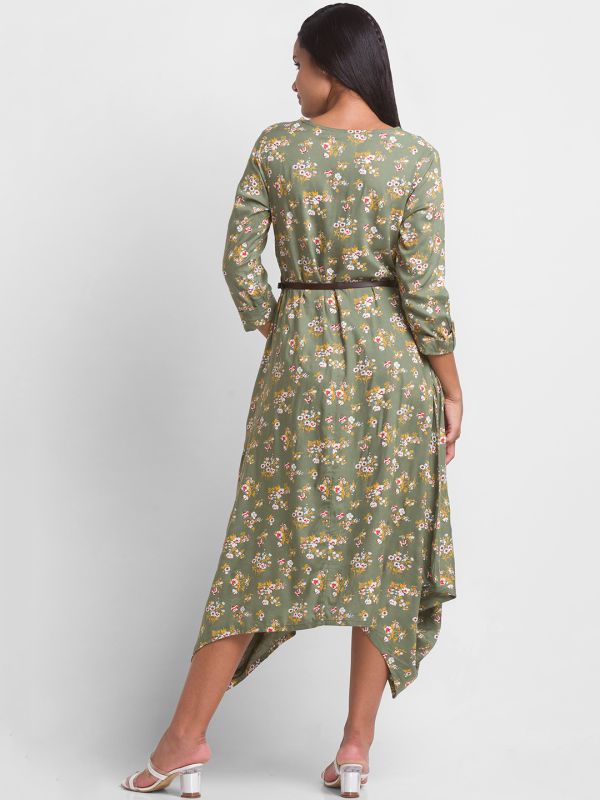 Globus Olive Printed Dress