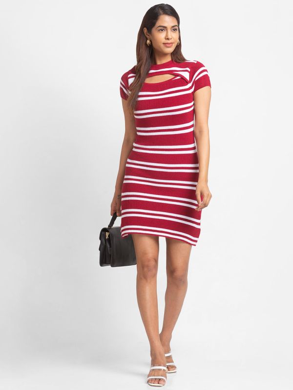 Globus Red Striped Bodycon Dress