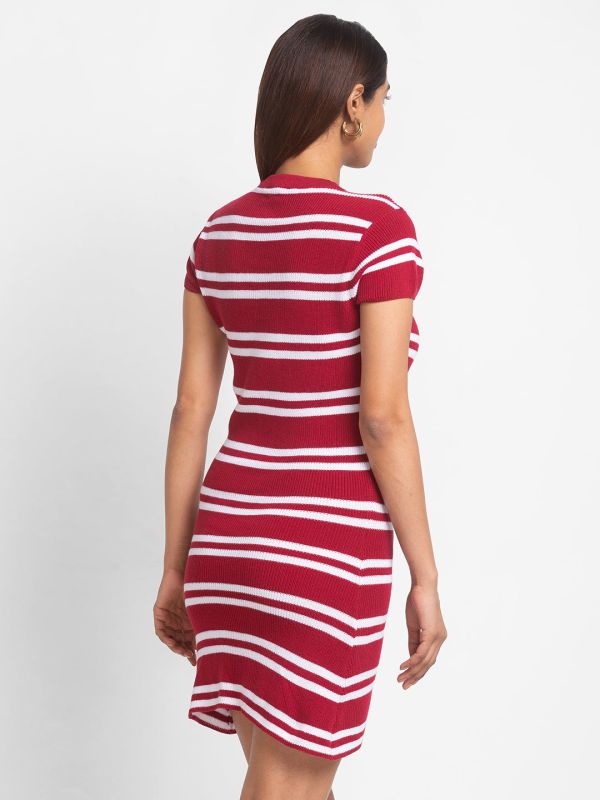 Globus Red Striped Bodycon Dress