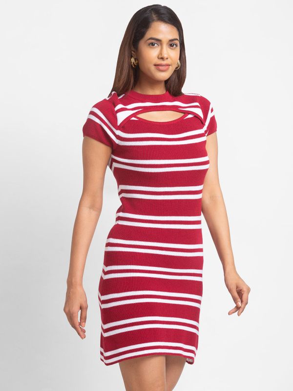 Globus Red Striped Bodycon Dress